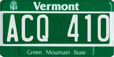 VT license plate ACQ410