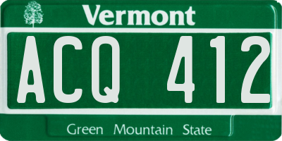 VT license plate ACQ412