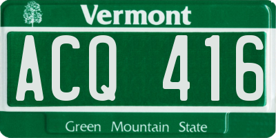 VT license plate ACQ416