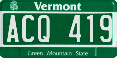 VT license plate ACQ419