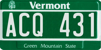 VT license plate ACQ431