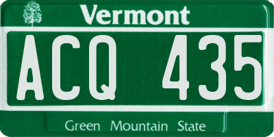 VT license plate ACQ435