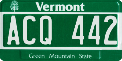VT license plate ACQ442