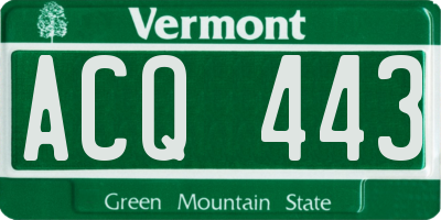 VT license plate ACQ443