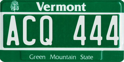 VT license plate ACQ444