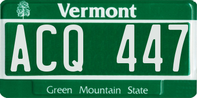 VT license plate ACQ447