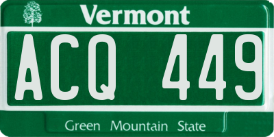 VT license plate ACQ449