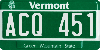 VT license plate ACQ451
