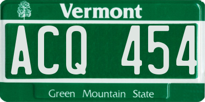 VT license plate ACQ454