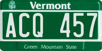 VT license plate ACQ457