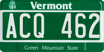 VT license plate ACQ462
