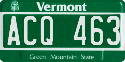 VT license plate ACQ463