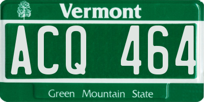 VT license plate ACQ464