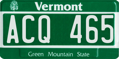 VT license plate ACQ465