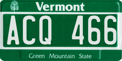 VT license plate ACQ466