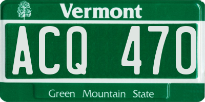 VT license plate ACQ470