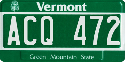 VT license plate ACQ472