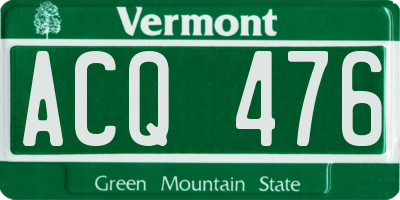 VT license plate ACQ476