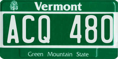 VT license plate ACQ480