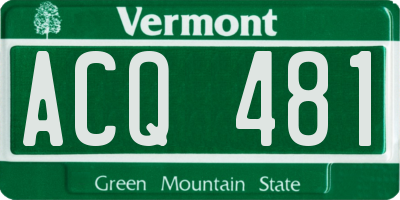 VT license plate ACQ481