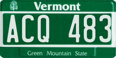 VT license plate ACQ483