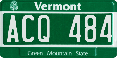 VT license plate ACQ484