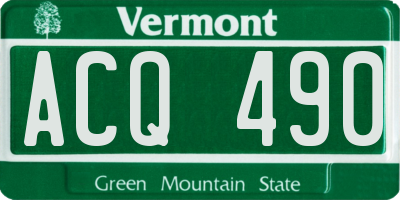 VT license plate ACQ490