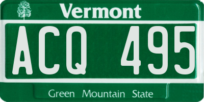 VT license plate ACQ495