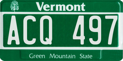VT license plate ACQ497