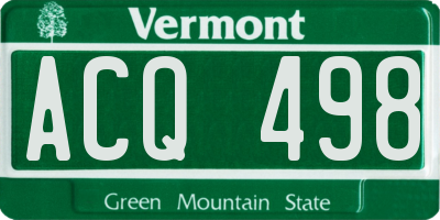 VT license plate ACQ498