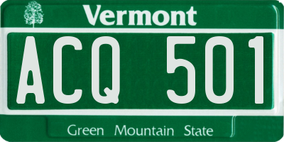 VT license plate ACQ501
