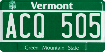 VT license plate ACQ505