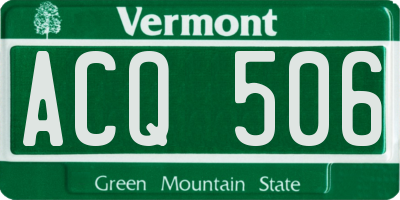 VT license plate ACQ506