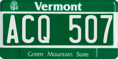 VT license plate ACQ507