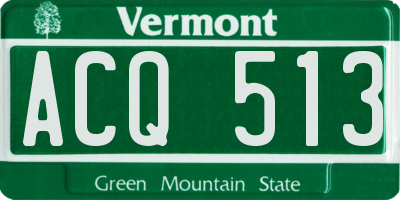 VT license plate ACQ513