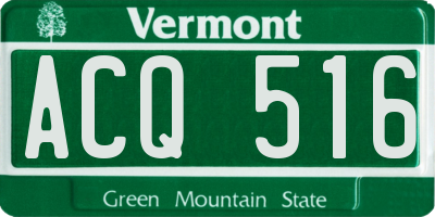 VT license plate ACQ516