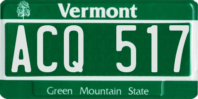 VT license plate ACQ517