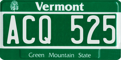 VT license plate ACQ525