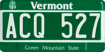 VT license plate ACQ527