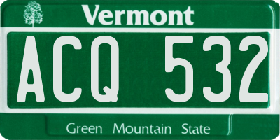 VT license plate ACQ532