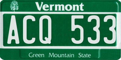VT license plate ACQ533