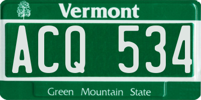 VT license plate ACQ534