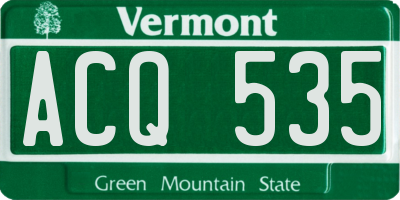 VT license plate ACQ535