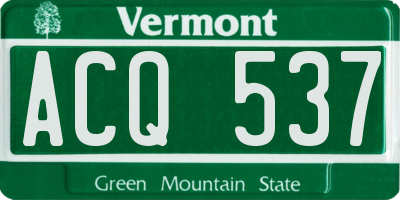 VT license plate ACQ537