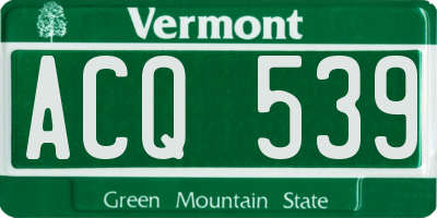 VT license plate ACQ539