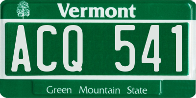 VT license plate ACQ541