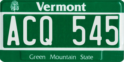 VT license plate ACQ545