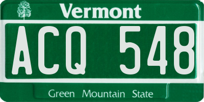 VT license plate ACQ548