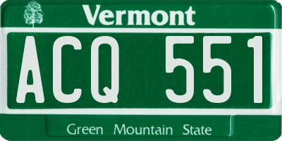 VT license plate ACQ551