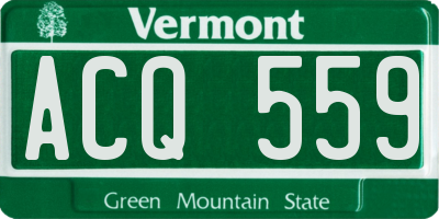VT license plate ACQ559